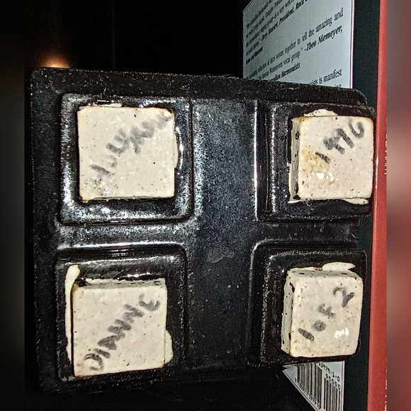 Unique Vtg 90s Modern Geometric Artisan Ceramic Book Ends, Handmade - Picture 5 of 15